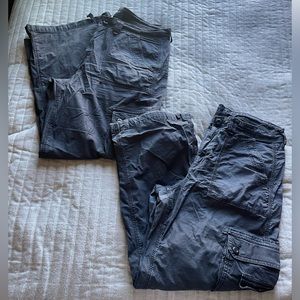 2 American Eagle Black cargo pants size 12 short